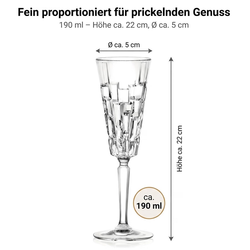 Der-Porzellan-Laden by RCR Etna Champagnergläser 190 ml 6er Set