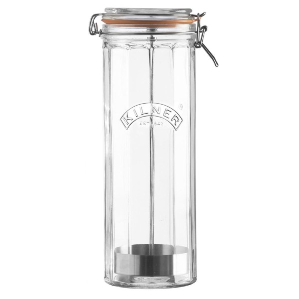 Kilner Spaghetti Facetten-Glas mit Bügelverschluss, 2 Liter Einkochglas, transparent, 2 Liters