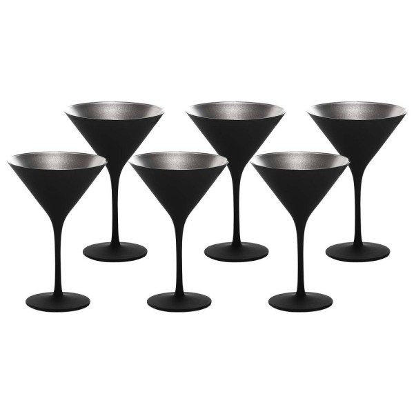 Stölzle Lausitz Elements Cocktail Schwarz-Silber (6er Set)