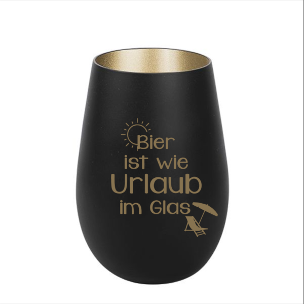 Graviertes Windlicht: Einzigartiges humorvolles Geschenk - 'Bier ist wie Urlaub im Glas' - Personali