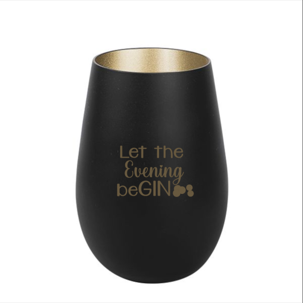 Einzigartiges Glas-Windlicht mit Gravur "Let the Evening BeGin" - Perfektes Geschenk für Genießer un