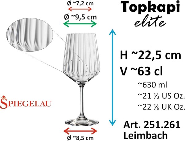 Topkapi elite Aperol Spritz Glas Leimbach I 4 Stück