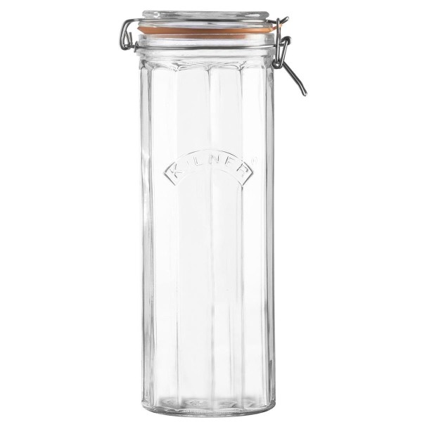 Kilner Facetten-Glas mit Bügelverschluss, 2 Liter Einkochglas, transparent