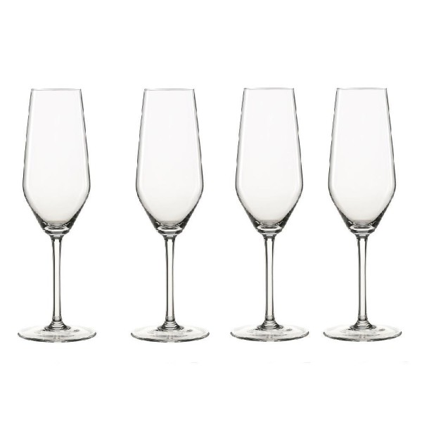 Spiegelau 4-teiliges Champagnerflöten-Set, Kristallglas, 240 ml, Style, 4670187